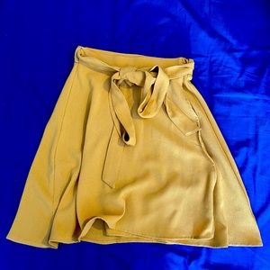 American Apparel Mustard Wrap Skirt